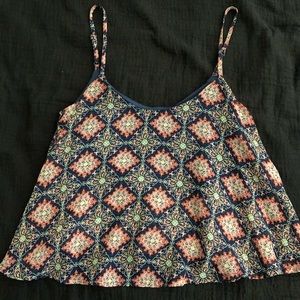 Patterned Cropped Tank Top